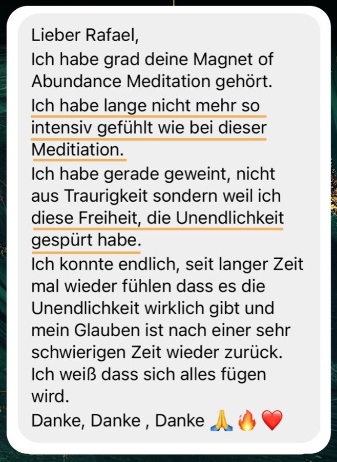 Nachricht einer Hörerin nach der Meditation