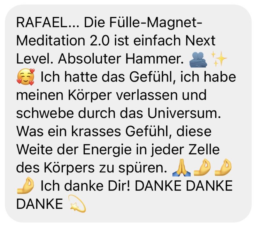 Nachricht zur Fülle-Magnet-Meditation