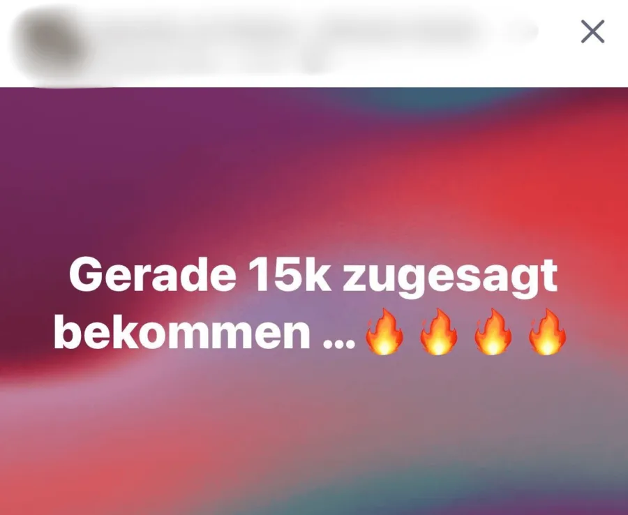 Story: Gerade 15k zugesagt bekommen